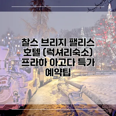 찰스 브리지 팰리스 호텔 (럭셔리숙소) 프라하 아고다 특가 예약팁