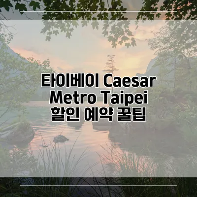 타이베이 Caesar Metro Taipei 할인 예약 꿀팁