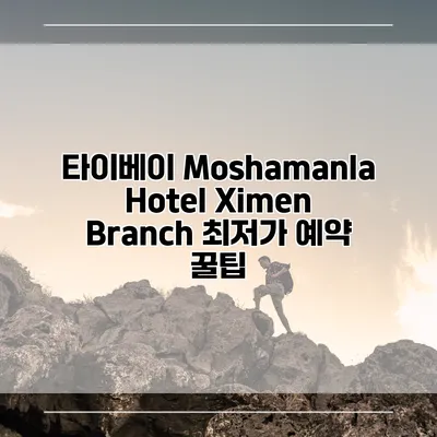 타이베이 Moshamanla Hotel Ximen Branch 최저가 예약 꿀팁