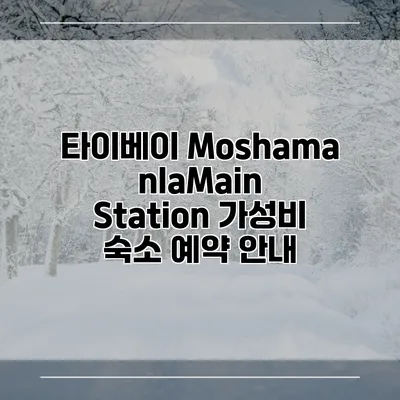 타이베이 MoshamanlaMain Station 가성비 숙소 예약 안내