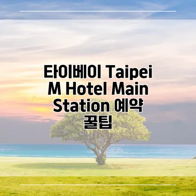 타이베이 Taipei M Hotel Main Station 예약 꿀팁