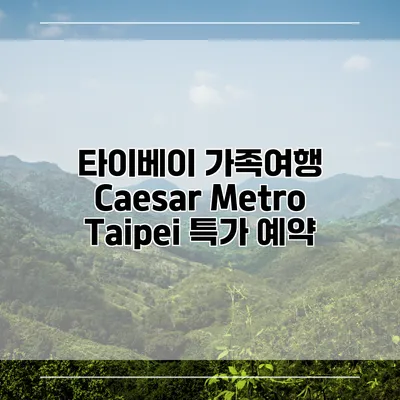 타이베이 가족여행 Caesar Metro Taipei 특가 예약
