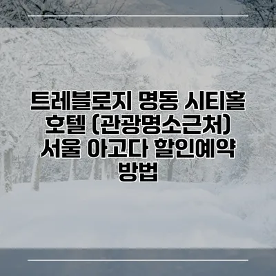 트레블로지 명동 시티홀 호텔 (관광명소근처) 서울 아고다 할인예약 방법