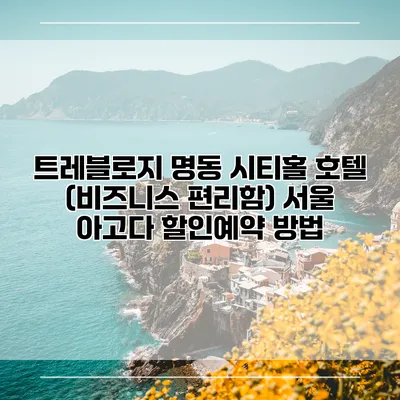 트레블로지 명동 시티홀 호텔 (비즈니스 편리함) 서울 아고다 할인예약 방법