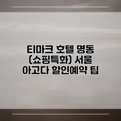 티마크 호텔 명동 (쇼핑특화) 서울 아고다 할인예약 팁