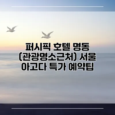 퍼시픽 호텔 명동 (관광명소근처) 서울 아고다 특가 예약팁
