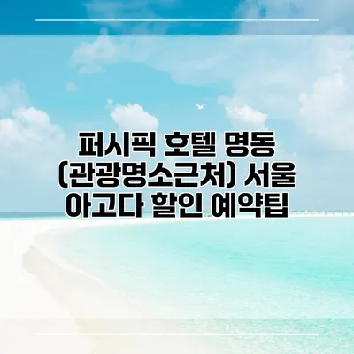 퍼시픽 호텔 명동 (관광명소근처) 서울 아고다 할인 예약팁