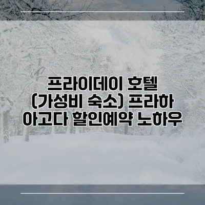 프라이데이 호텔 (가성비 숙소) 프라하 아고다 할인예약 노하우
