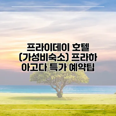프라이데이 호텔 (가성비숙소) 프라하 아고다 특가 예약팁