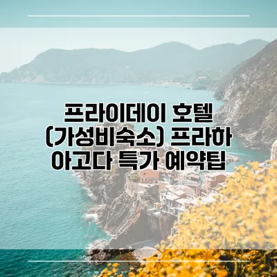 프라이데이 호텔 (가성비숙소) 프라하 아고다 특가 예약팁