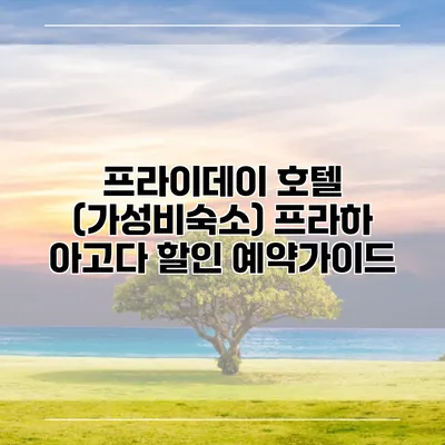 프라이데이 호텔 (가성비숙소) 프라하 아고다 할인 예약가이드
