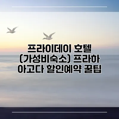 프라이데이 호텔 (가성비숙소) 프라하 아고다 할인예약 꿀팁
