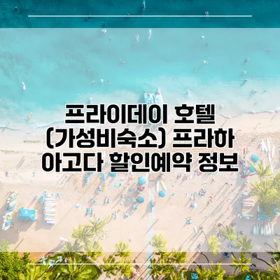 프라이데이 호텔 (가성비숙소) 프라하 아고다 할인예약 정보