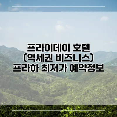 프라이데이 호텔 (역세권 비즈니스) 프라하 최저가 예약정보