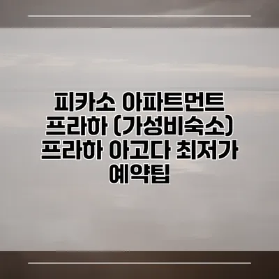피카소 아파트먼트 프라하 (가성비숙소) 프라하 아고다 최저가 예약팁