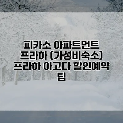 피카소 아파트먼트 프라하 (가성비숙소) 프라하 아고다 할인예약 팁