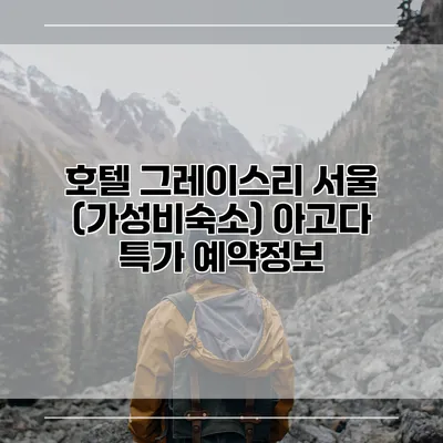 호텔 그레이스리 서울 (가성비숙소) 아고다 특가 예약정보