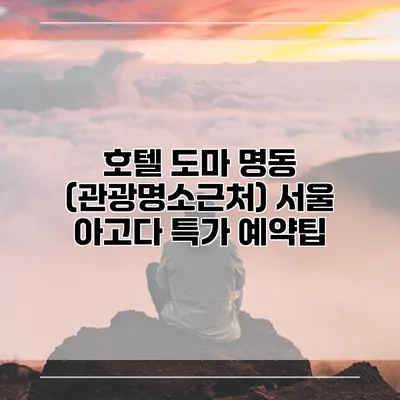 호텔 도마 명동 (관광명소근처) 서울 아고다 특가 예약팁