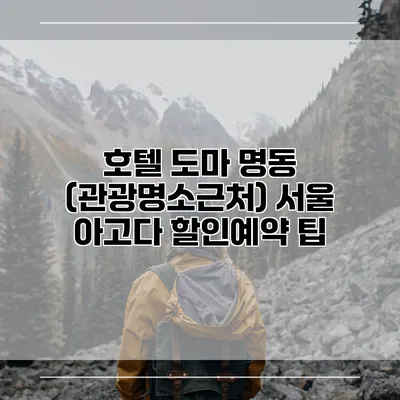 호텔 도마 명동 (관광명소근처) 서울 아고다 할인예약 팁