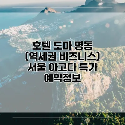 호텔 도마 명동 (역세권 비즈니스) 서울 아고다 특가 예약정보