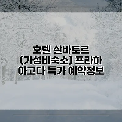 호텔 살바토르 (가성비숙소) 프라하 아고다 특가 예약정보