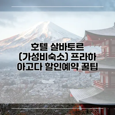 호텔 살바토르 (가성비숙소) 프라하 아고다 할인예약 꿀팁