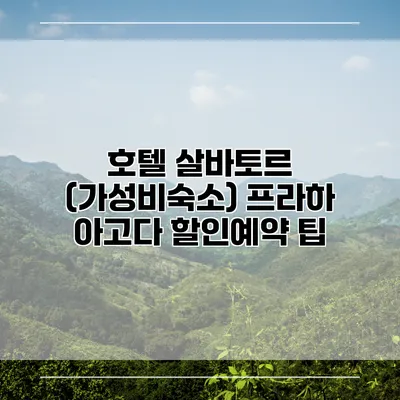 호텔 살바토르 (가성비숙소) 프라하 아고다 할인예약 팁
