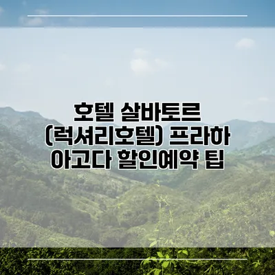 호텔 살바토르 (럭셔리호텔) 프라하 아고다 할인예약 팁
