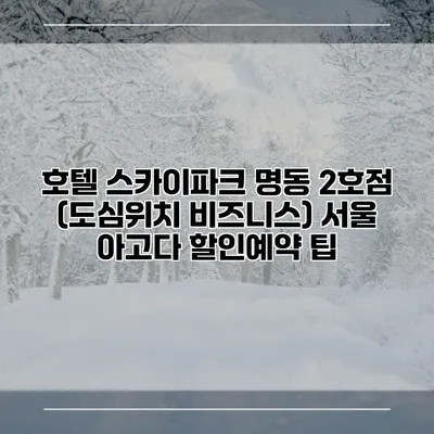 호텔 스카이파크 명동 2호점 (도심위치 비즈니스) 서울 아고다 할인예약 팁