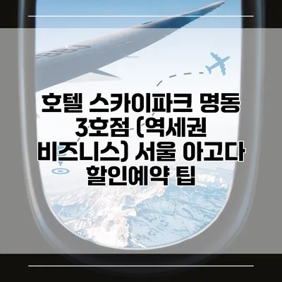 호텔 스카이파크 명동 3호점 (역세권 비즈니스) 서울 아고다 할인예약 팁