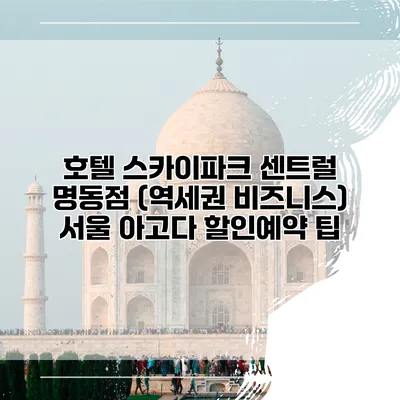 호텔 스카이파크 센트럴 명동점 (역세권 비즈니스) 서울 아고다 할인예약 팁