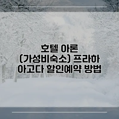 호텔 아론 (가성비숙소) 프라하 아고다 할인예약 방법