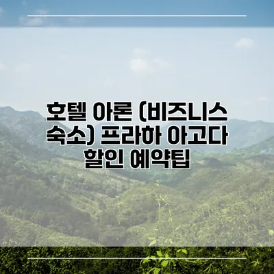 호텔 아론 (비즈니스 숙소) 프라하 아고다 할인 예약팁