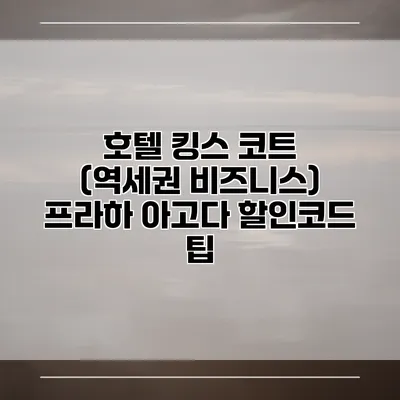 호텔 킹스 코트 (역세권 비즈니스) 프라하 아고다 할인코드 팁