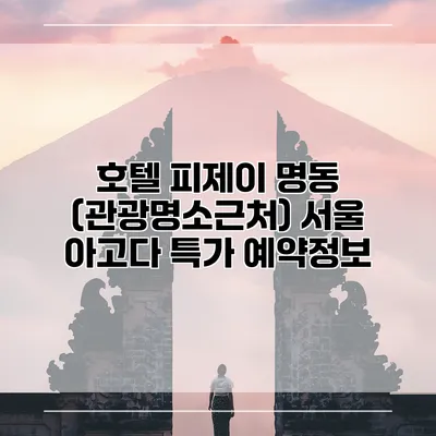 호텔 피제이 명동 (관광명소근처) 서울 아고다 특가 예약정보