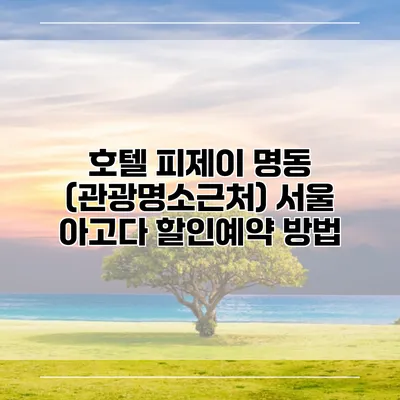 호텔 피제이 명동 (관광명소근처) 서울 아고다 할인예약 방법